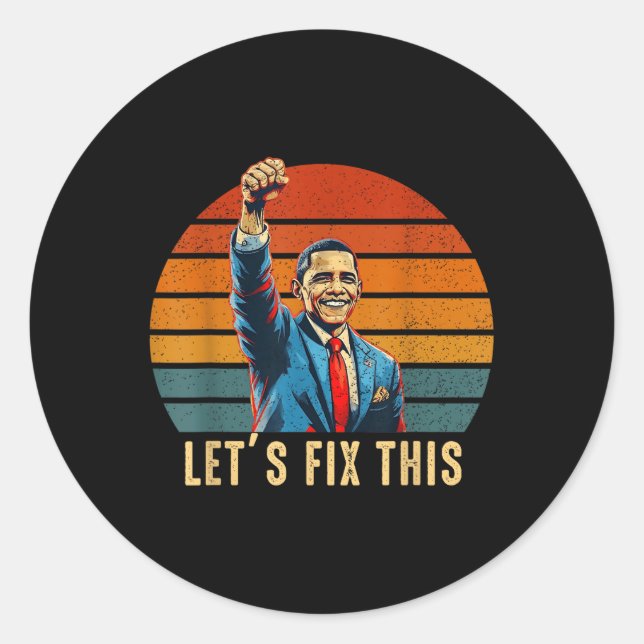 Sticker Rond Déclaration d'Obama de retour 2028 (Devant)