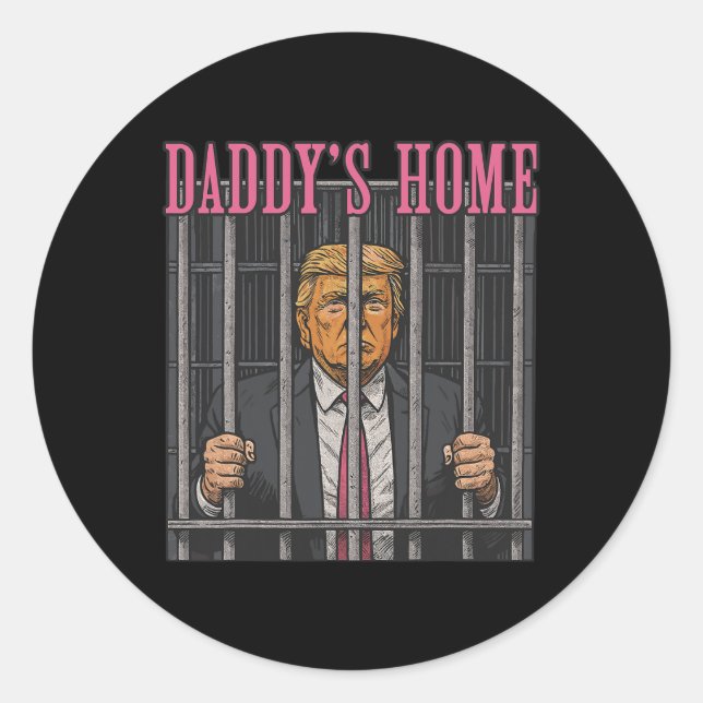 Sticker Rond Déclaration humoristique du leader emprisonné Papa (Devant)