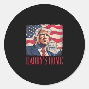 Sticker Rond Déclaration politique T-shirt Daddy's Home Trump -