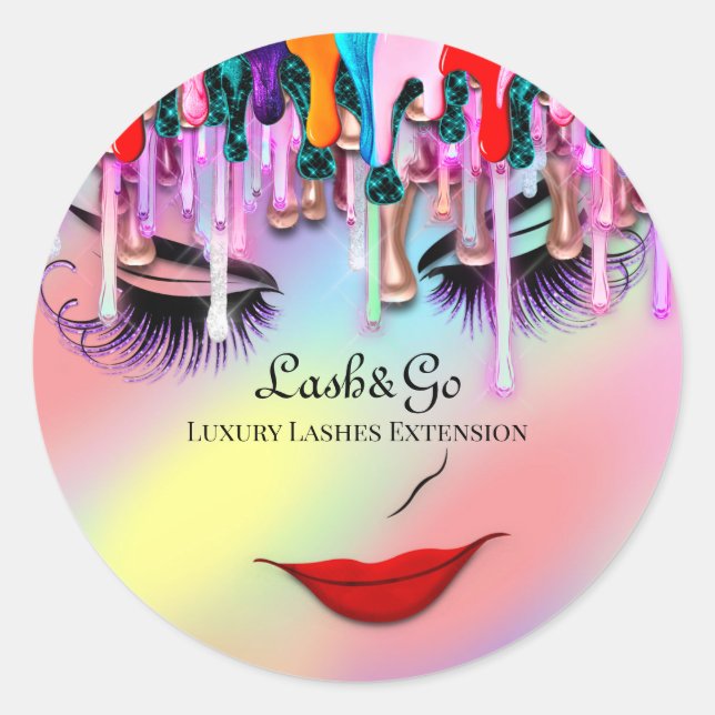 Sticker Rond Déclenches d'extension de trait d'artiste maquilla (Devant)