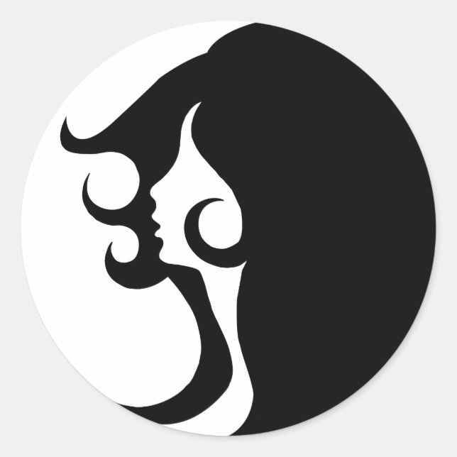 Sticker Rond Deco mod woman (Devant)