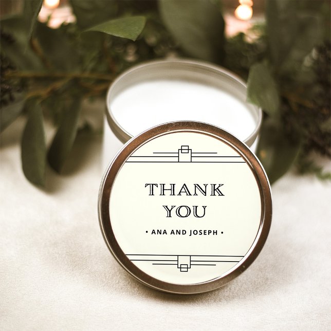 Sticker Rond Déco moderne | Élégant ivoire et Mariage noir (Créateur téléchargé)