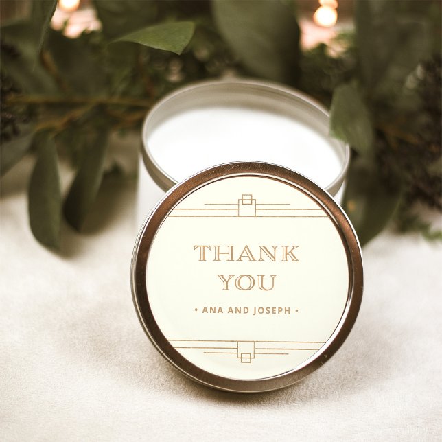 Sticker Rond Déco moderne | Élégant Mariage d'ivoire et d'or de (Créateur téléchargé)