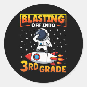 Sticker Rond Décoller en troisième année Premier jour d'école 1