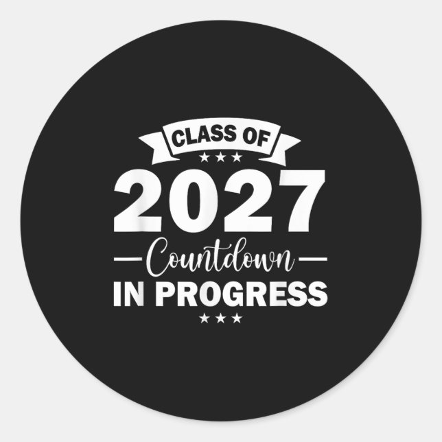 Sticker Rond Décompte de la promotion 2027 en cours Fun premier (Devant)