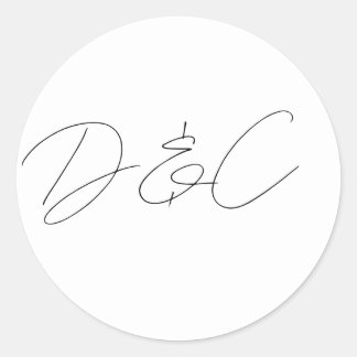 Sticker Rond Décontracté Chic Mariage de style d'écriture manus