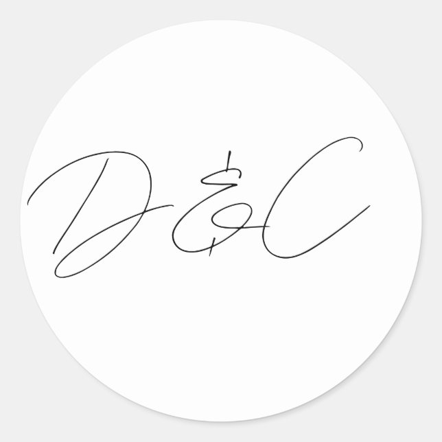 Sticker Rond Décontracté Chic Mariage de style d'écriture manus (Devant)