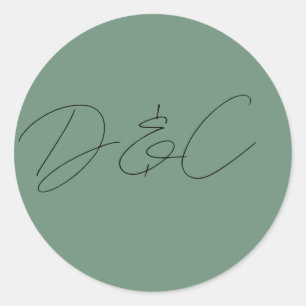 Sticker Rond Décontracté Chic Mariage de style d'écriture manus