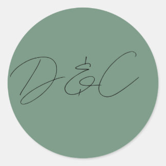 Sticker Rond Décontracté Chic Mariage de style d'écriture manus