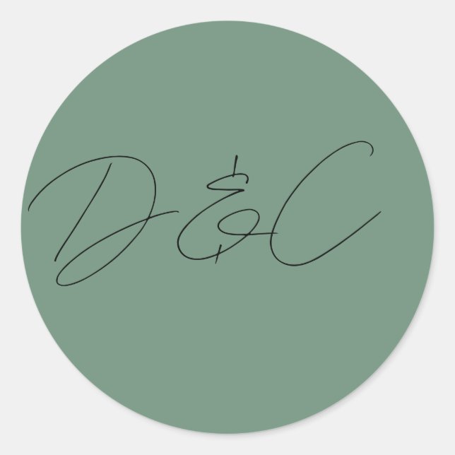 Sticker Rond Décontracté Chic Mariage de style d'écriture manus (Devant)