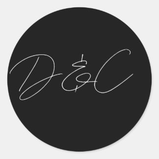Sticker Rond Décontracté Chic Mariage de style d'écriture manus