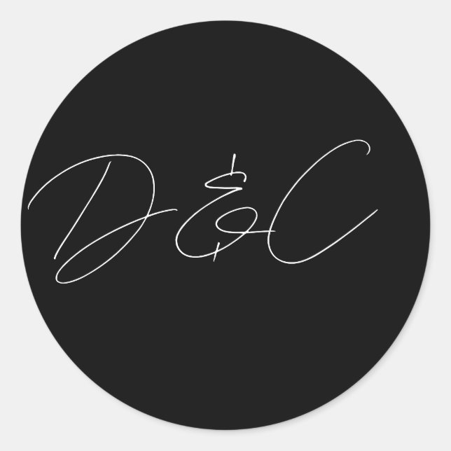 Sticker Rond Décontracté Chic Mariage de style d'écriture manus (Devant)