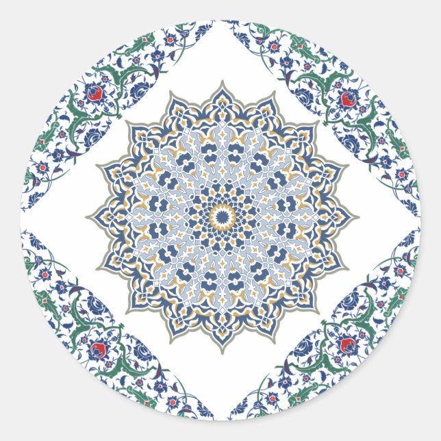 Sticker Rond Décor Arabesque Persan Oriental Arabe Turc (Devant)