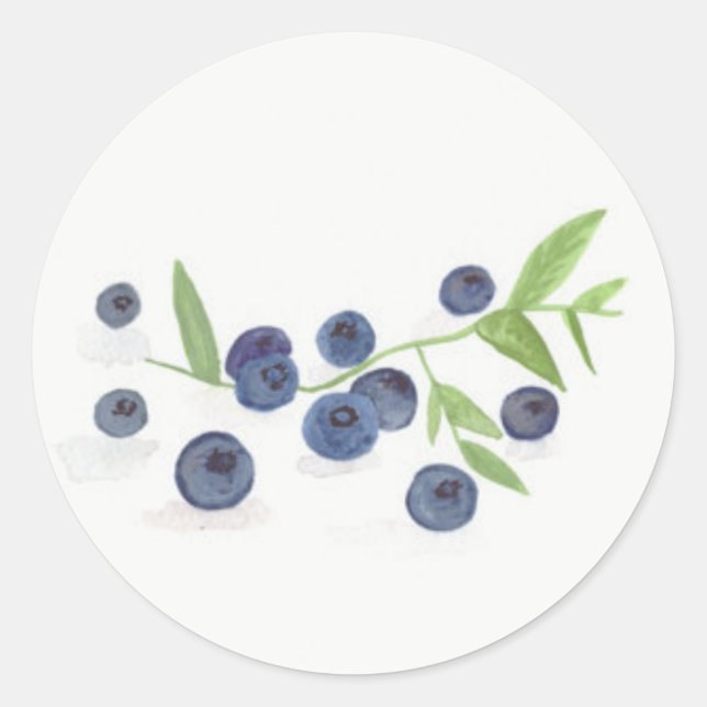 Sticker Rond Décor de cuisine de fruits Blueberries aquarelle (Devant)