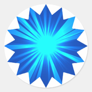 Sticker Rond Décor de démarrage bleu sur blanc mignon