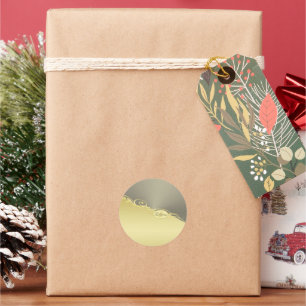 Sticker Rond Décor de luxe sur or & argent, Monogramme