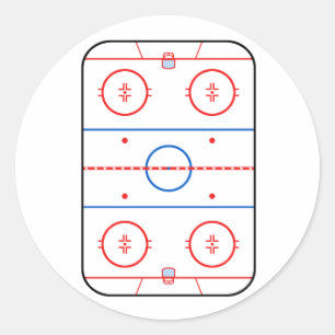 Sticker Rond Décor de match de hockey de diagramme de patinoir