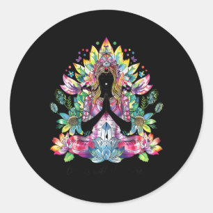 Sticker Rond Décor de yoga et de méditation serein - Homme de p