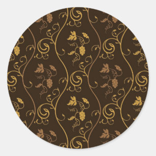 Sticker Rond Décor des raisins