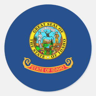 Sticker Rond Décor Design Du Drapeau D'État De L'Idaho