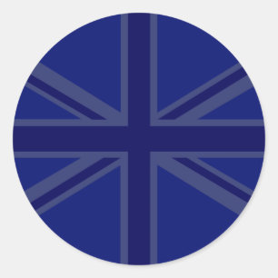Sticker Rond Décor Union Jack bleu NAvy