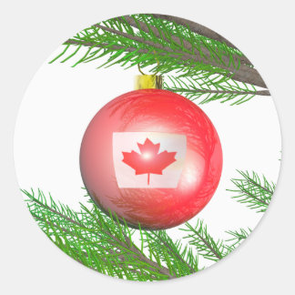 Sticker Rond Décoration canadienne de l'arbre de Noël