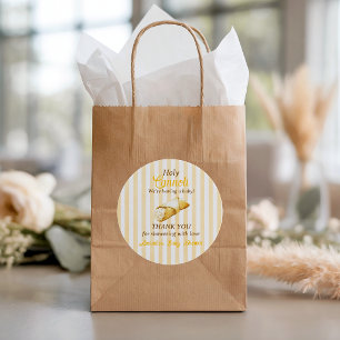 Sticker Rond Décoration de Baby Shower Cannoli Arc Jaune Italie