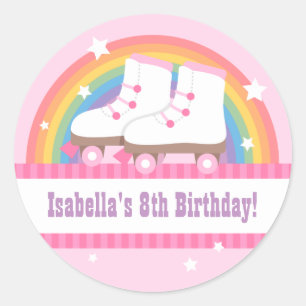 Sticker Rond Décoration de fête d'anniversaire de patin à roule