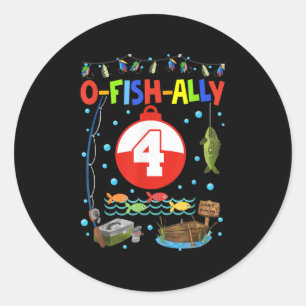 Sticker Rond Décoration de fête d'anniversaire pour garçon de 4