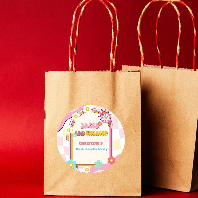 Sticker Rond Décoration de fête de fiançailles et de bacheloret (Créateur téléchargé)