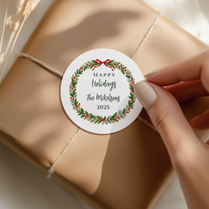 Sticker Rond Décoration de Noël Élégante Classique