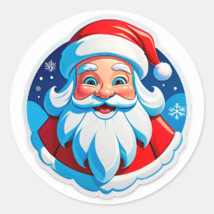 Sticker Rond Décoration de vacances de Noël de Père Noël joyeux