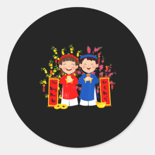 Sticker Rond Décoration du Nouvel An vietnamien Chuc Mung Nam M