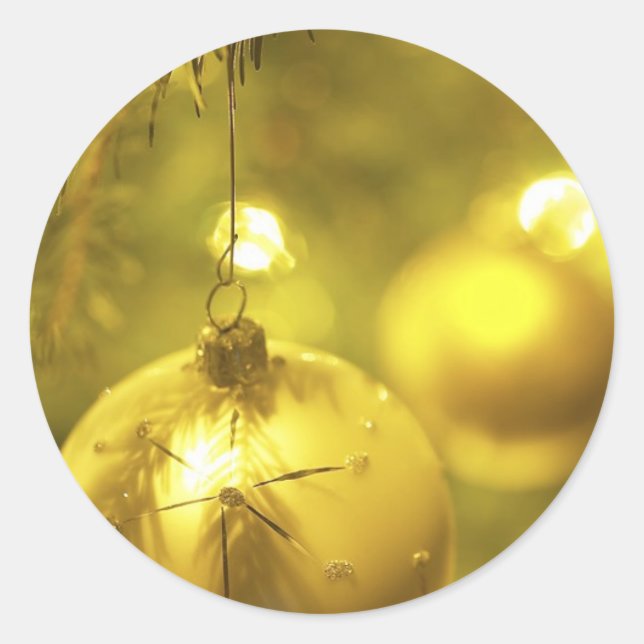 Sticker Rond Décoration Gold Holiday Tree (Devant)