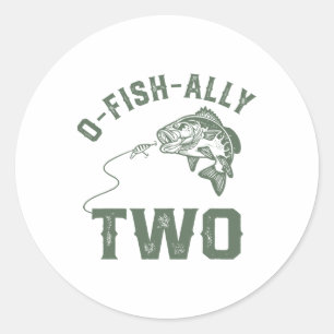 Sticker Rond Décorations d'anniversaire O-fish-ally deux 2e ann