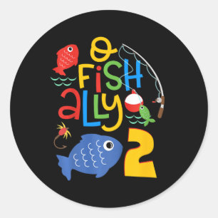 Sticker Rond Décorations d'anniversaire pour enfants O-fish-all