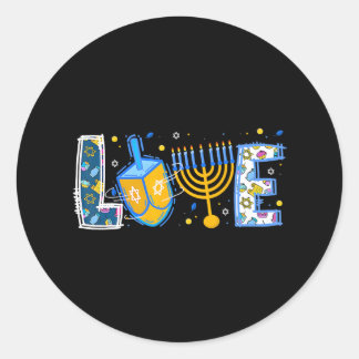 Sticker Rond Décorations de Dreidel Menorah