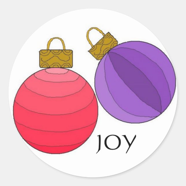 Sticker Rond Décorations de Noël Joie (Devant)