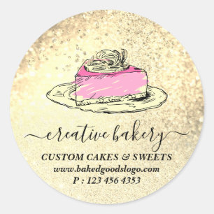 Sticker Rond Décorations de plaque de tranche de gâteau de pâti
