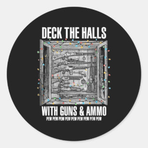 Sticker Rond Décorez Les Salles Avec Des Armes & Munitions