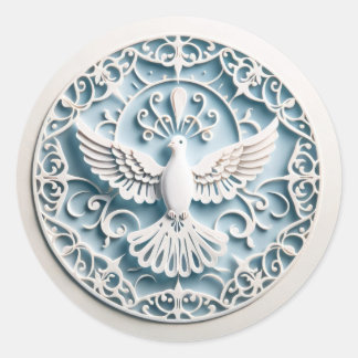 Sticker Rond Découpage de papier Regard Esprit Saint Le Paracl