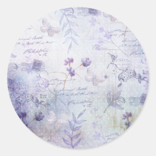 Sticker Rond Découpage des fleurs de lavande
