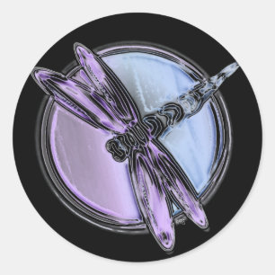Sticker Rond Découpe de libellule