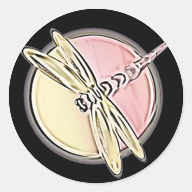 Sticker Rond Découpe de libellule (Devant)