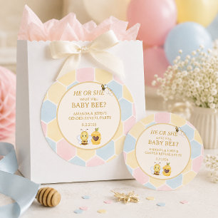 Sticker Rond Découverte du sexe de Bébé Abeille IL OU ELLE