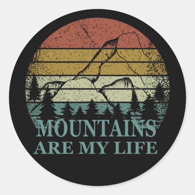 Sticker Rond Découvrez le logo de la randonnée extérieure pour  (Devant)