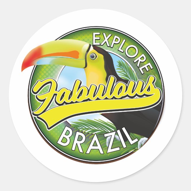 Sticker Rond Découvrez le logo fabuleux du Brésil (Devant)