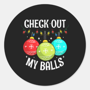 Sticker Rond Découvrez Mes boules amusant sale Noël Joie Decora