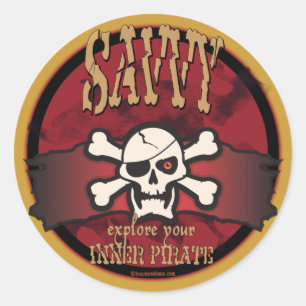 Sticker Rond Découvrez votre pirate intérieur