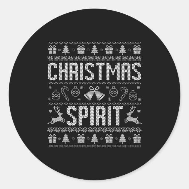 Sticker Rond Deep In The Christmas Srit Couple Matching Christm (Devant)